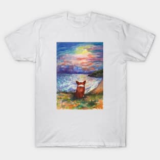 Corgi sunset adorer T-Shirt